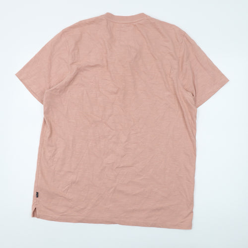 Fat Face Men's Pink Henley T-Shirt XL Regular