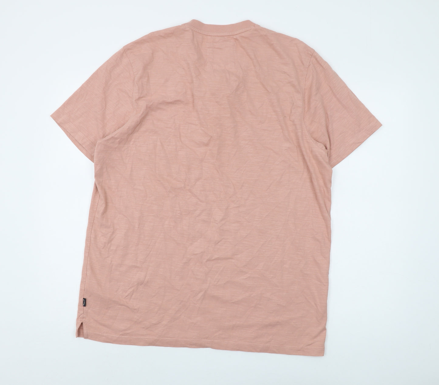 Fat Face Men's Pink Henley T-Shirt XL Regular