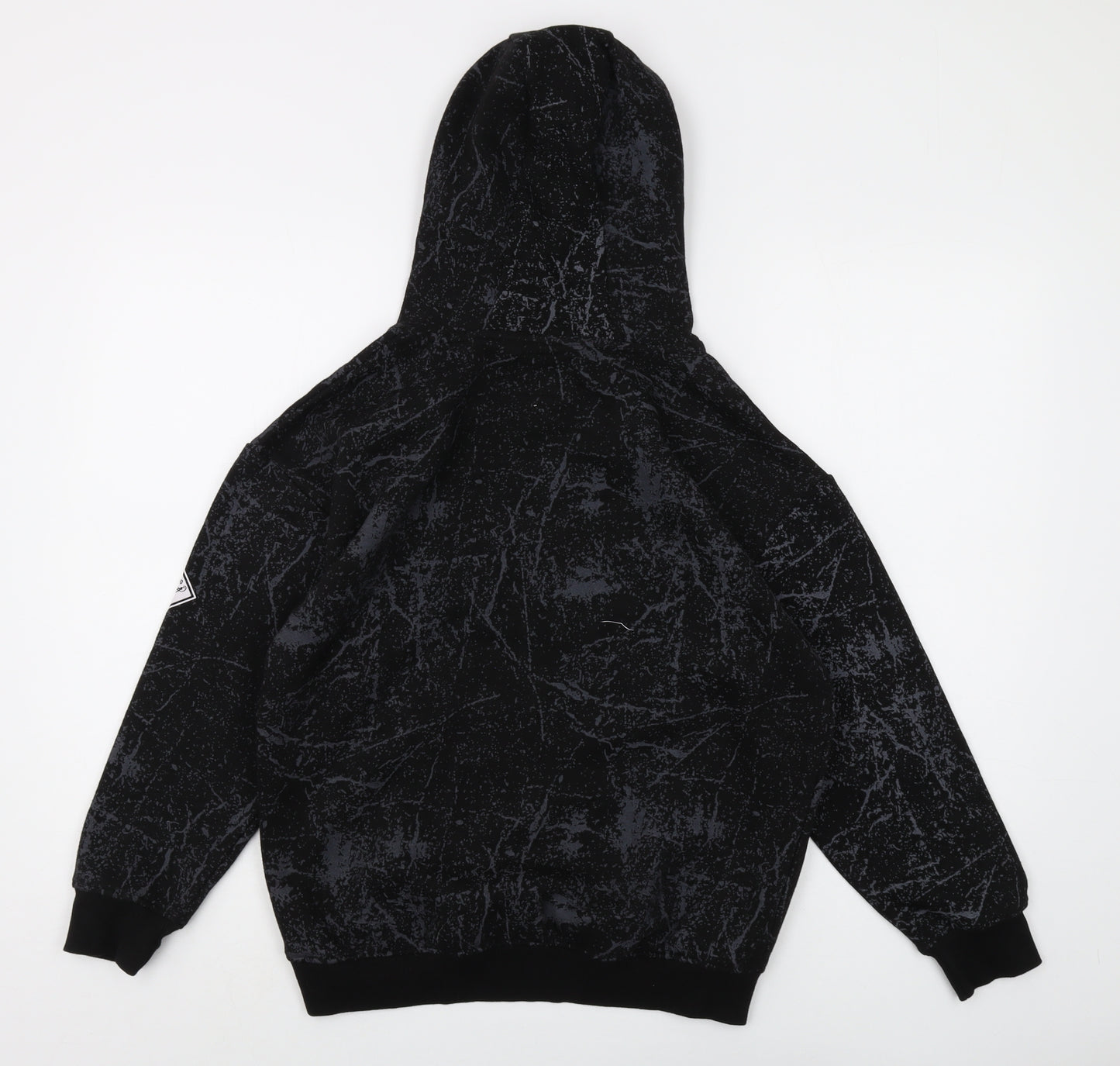 Threadboys Boys Black Graphic Print Pullover Hoodie, 11-12 Years