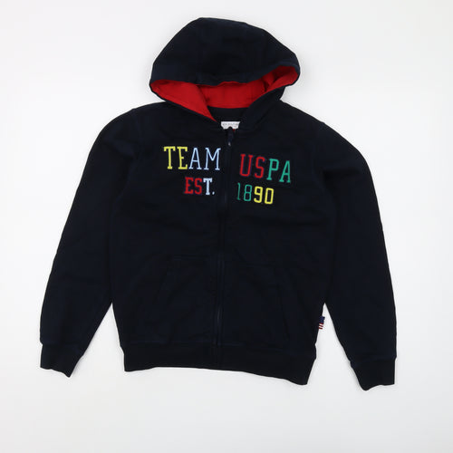 U.S. Polo Assn. Boys Black L Hoodie with Full Zip