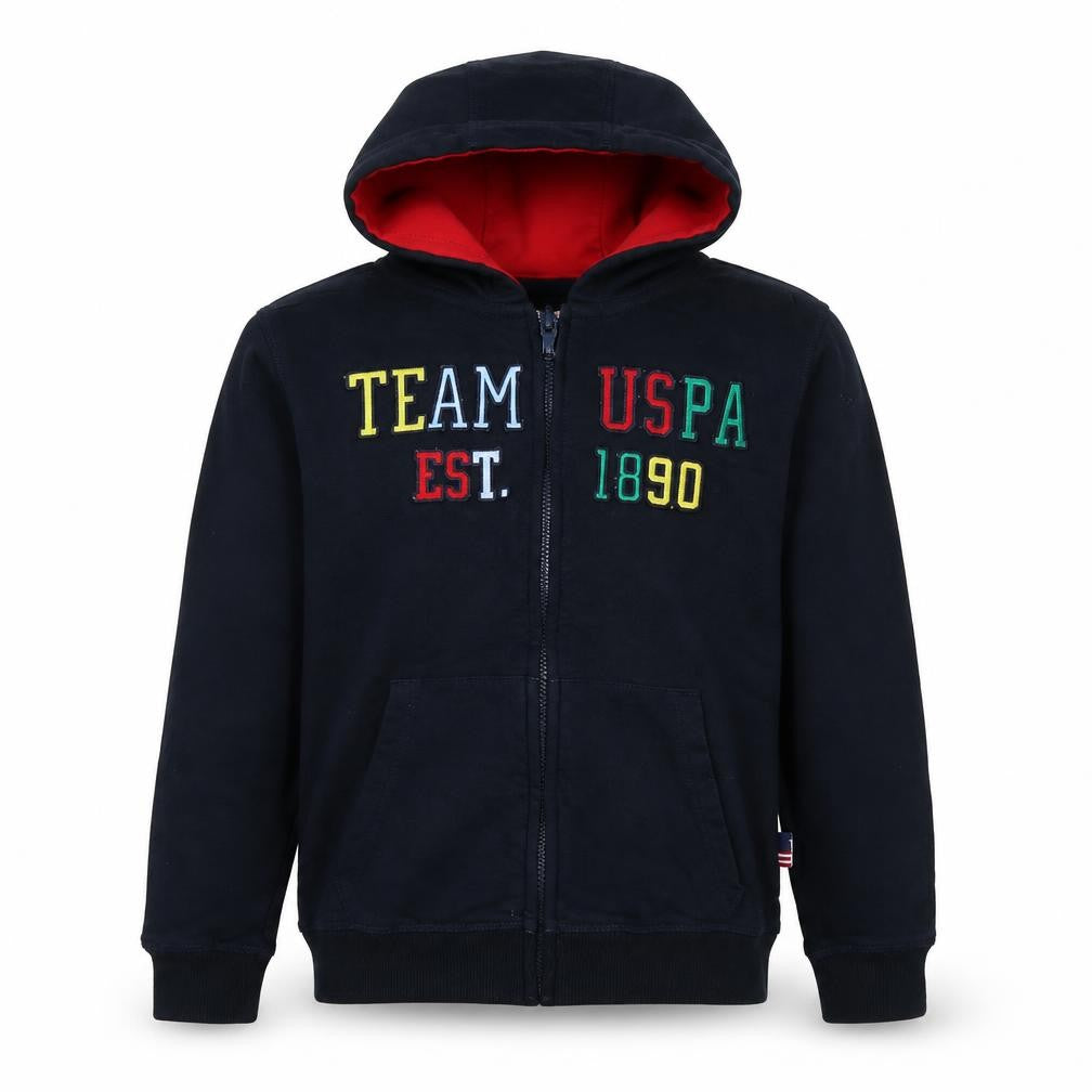 U.S. Polo Assn. Boys Black L Hoodie with Full Zip