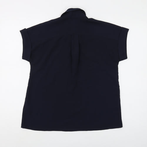 Tommy Hilfiger Women's Blue Collared Blouse Size 2