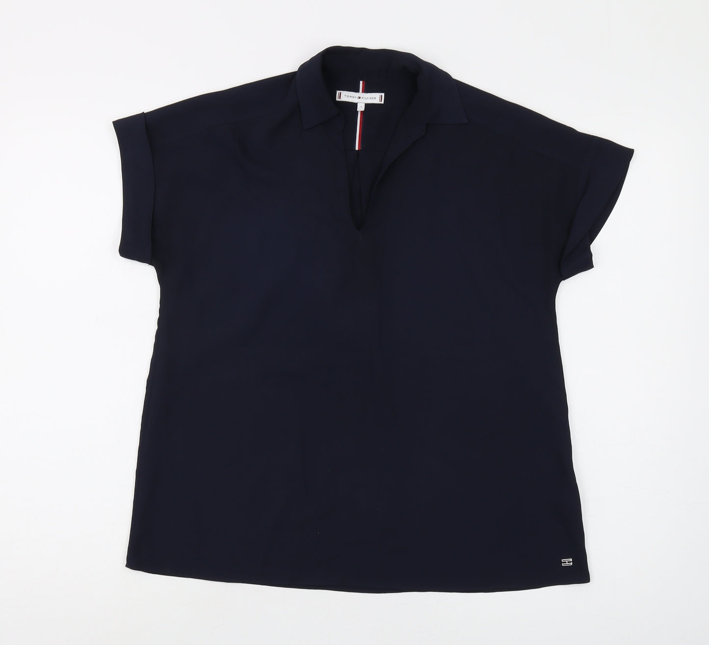 Tommy Hilfiger Women's Blue Collared Blouse Size 2