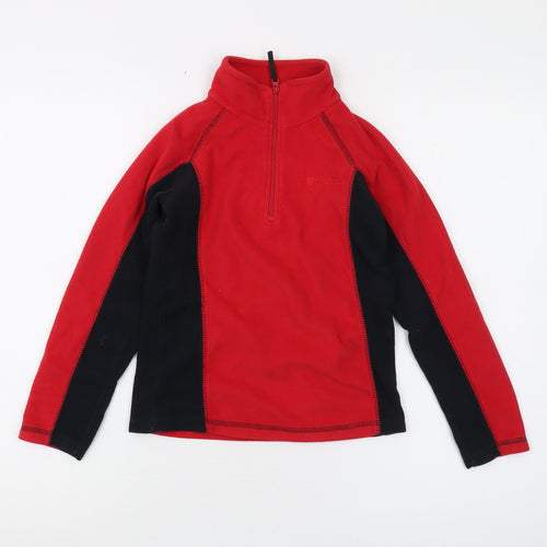 Mountain Warehouse Boys Red Fleece Zip Sweatshirt 9-10 Years Outdoor