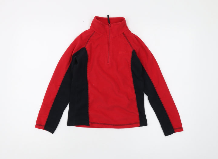 Mountain Warehouse Boys Red Fleece Zip Sweatshirt 9-10 Years Outdoor