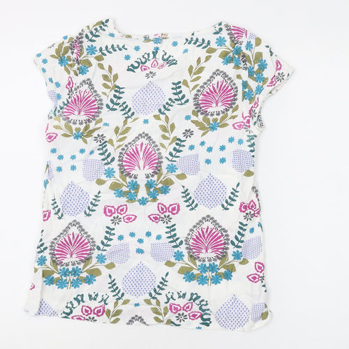 White Stuff Women's Floral Blouse, Multicoloured, Size 8