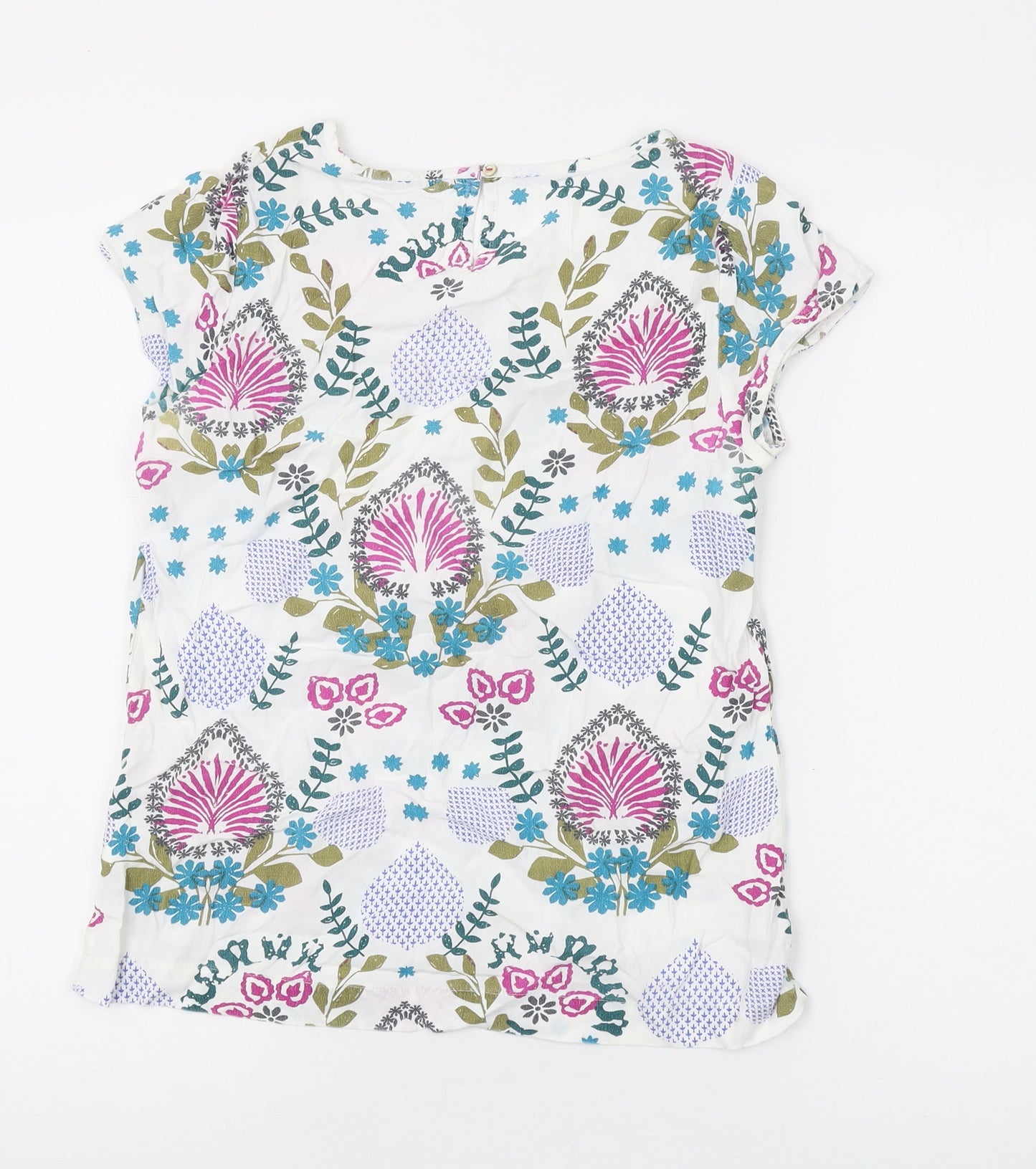 White Stuff Women's Floral Blouse, Multicoloured, Size 8