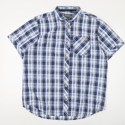 Regatta Men's Blue XL Plaid Short Sleeve Button-Up