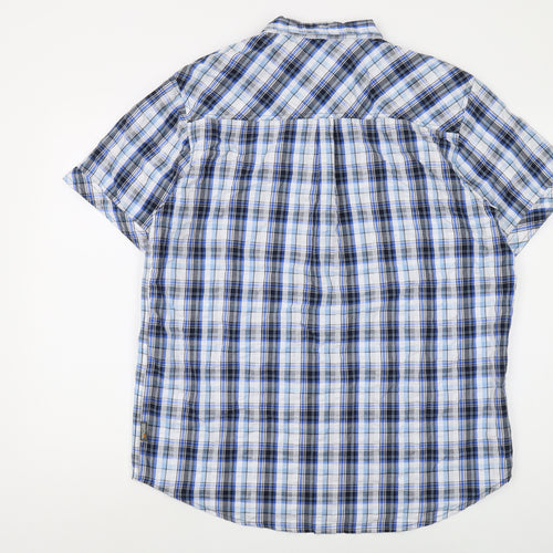 Regatta Men's Blue XL Plaid Short Sleeve Button-Up