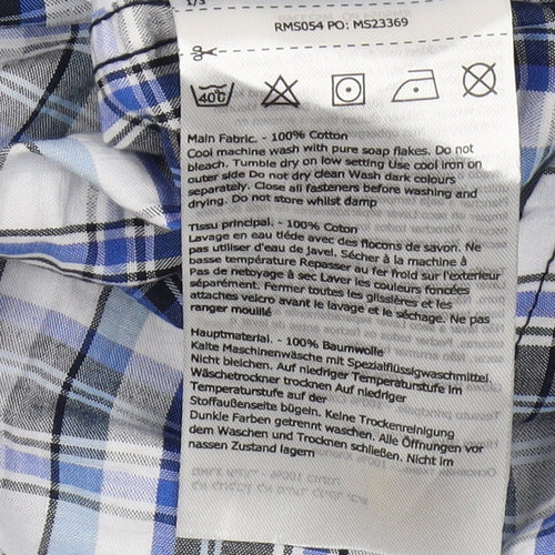 Regatta Men's Blue XL Plaid Short Sleeve Button-Up