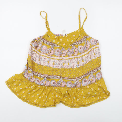 Superdry Women's Yellow Camisole Blouse UK 10 Paisley