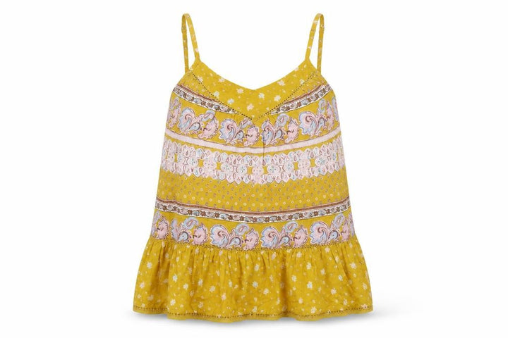 Superdry Women's Yellow Camisole Blouse UK 10 Paisley