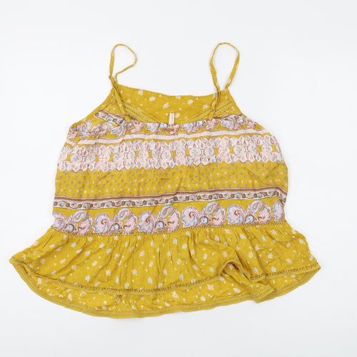 Superdry Women's Yellow Camisole Blouse UK 10 Paisley