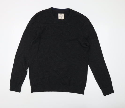 Fat Face Men's Black Medium Cotton Cashmere Pullover