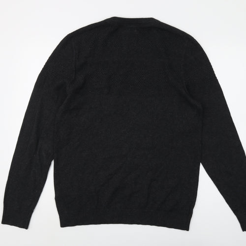 Fat Face Men's Black Medium Cotton Cashmere Pullover