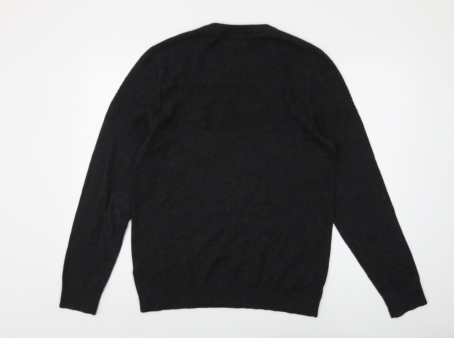 Fat Face Men's Black Medium Cotton Cashmere Pullover