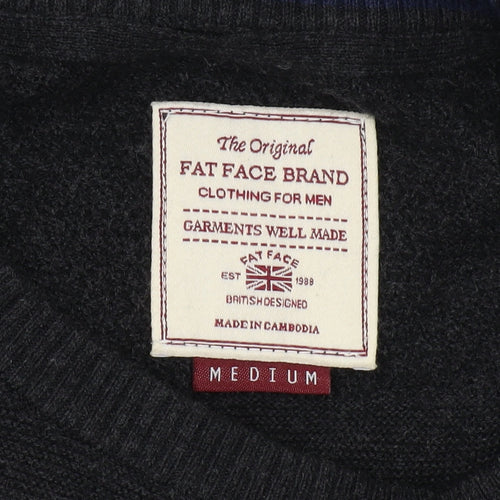 Fat Face Men's Black Medium Cotton Cashmere Pullover