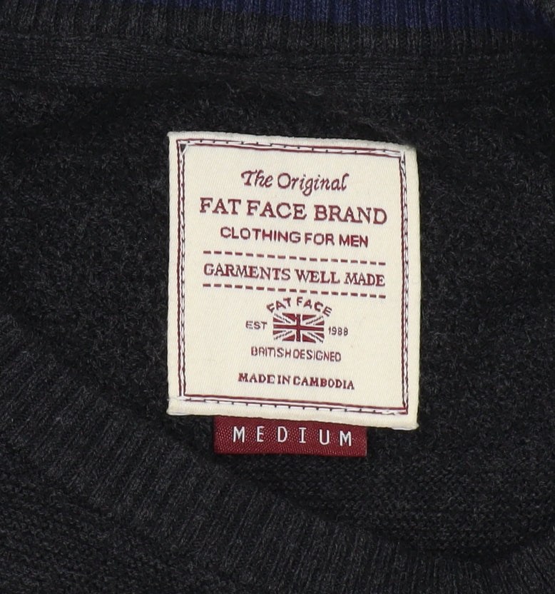 Fat Face Men's Black Medium Cotton Cashmere Pullover