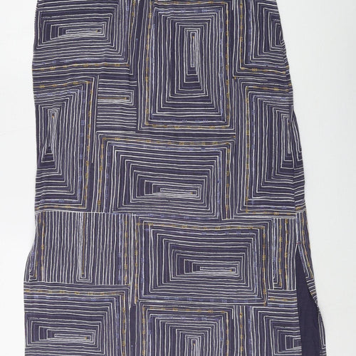 White Stuff Women's Blue Geometric Pencil Skirt