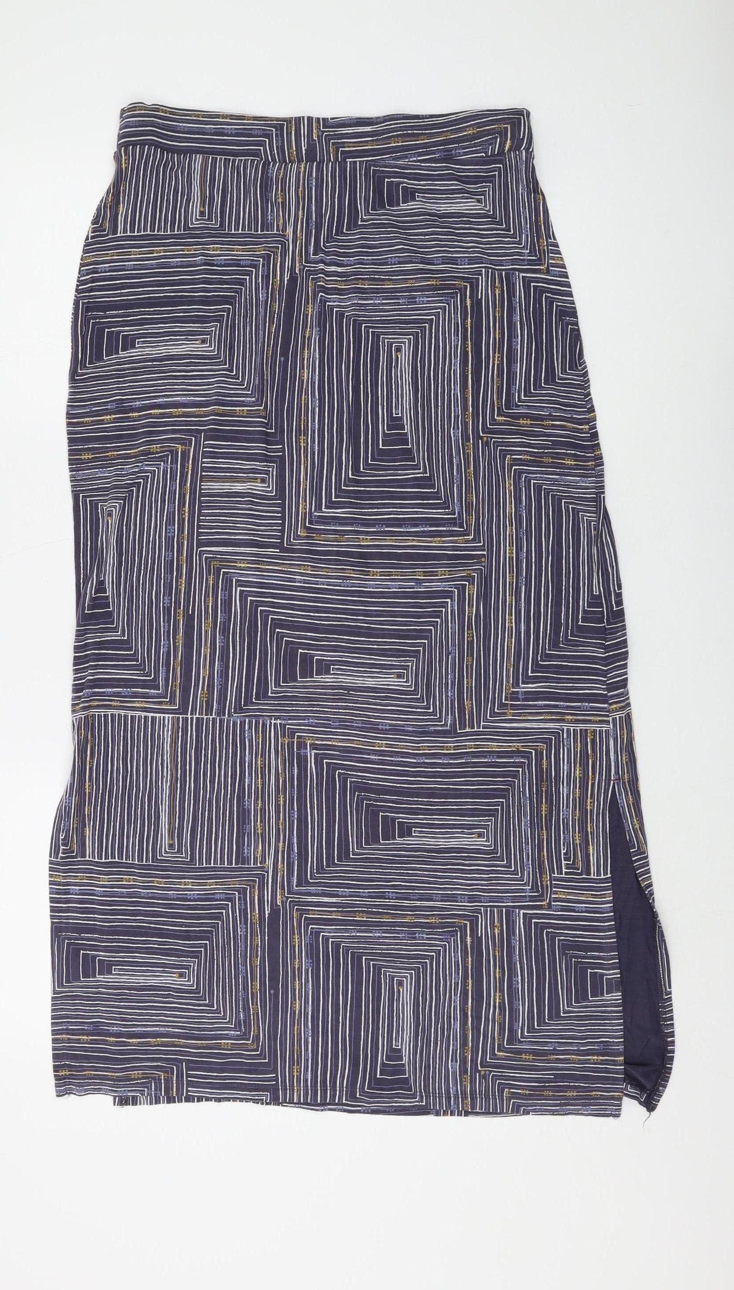 White Stuff Women's Blue Geometric Pencil Skirt