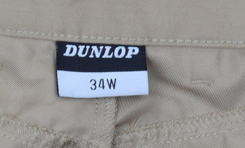 Dunlop Men's Beige Chino Shorts, Regular Fit, 34 Waist