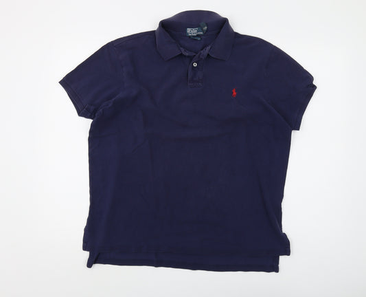 Ralph Lauren Men's Blue XL Polo Shirt Custom Fit