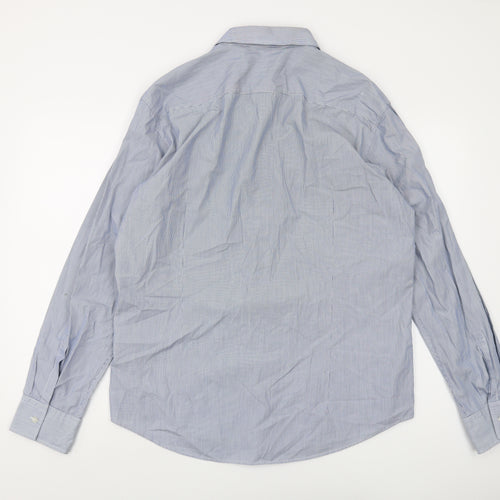 Hugo Boss Men's Blue XL Slim Fit Striped Shirt