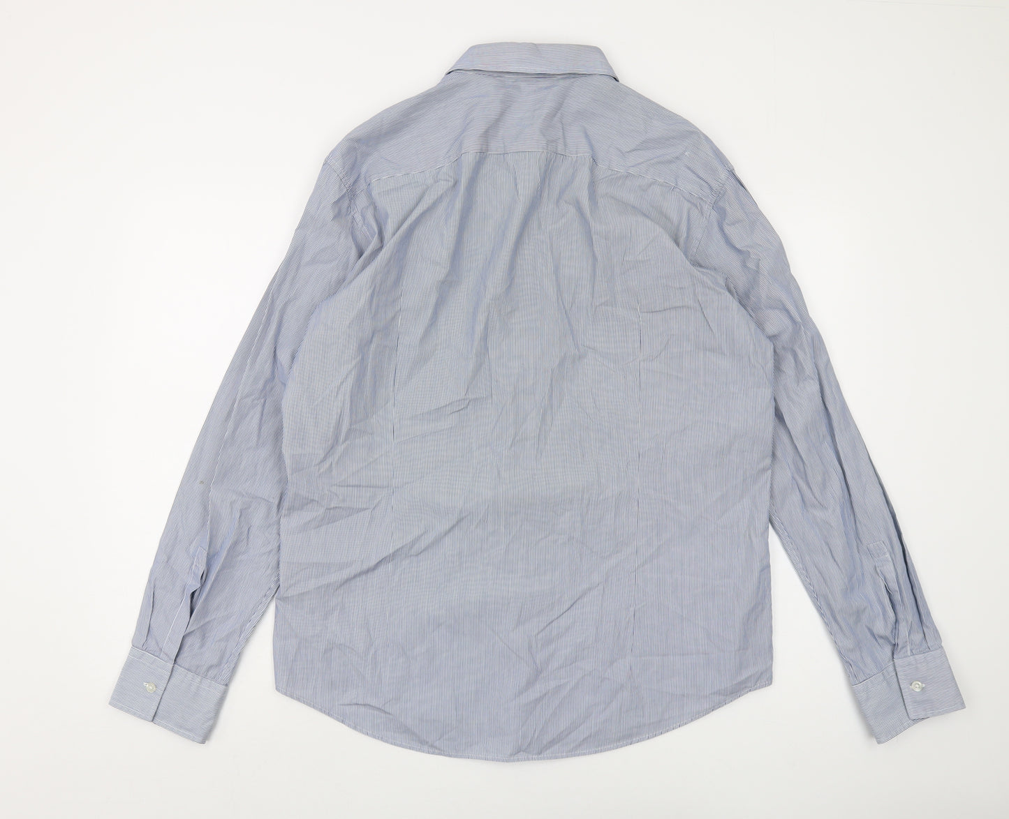 Hugo Boss Men's Blue XL Slim Fit Striped Shirt