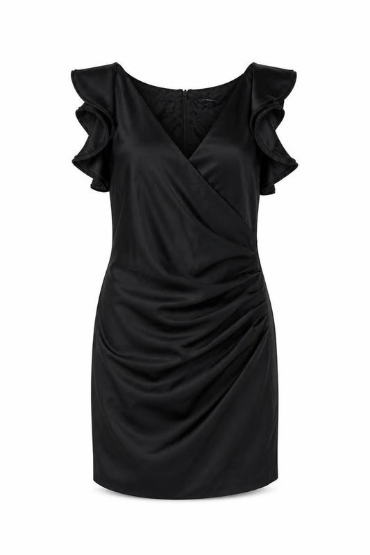 Front view of French Connection Women's Black Bodycon Dress, size 12