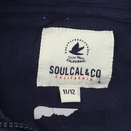 SoulCal & Co Boys Blue Full Zip Regular Fit Hoodie