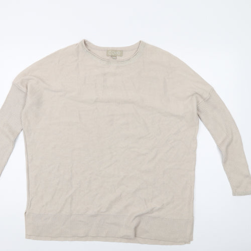 Cove Women's Beige Crew Neck Jumper, Size S, Cotton Cashmere