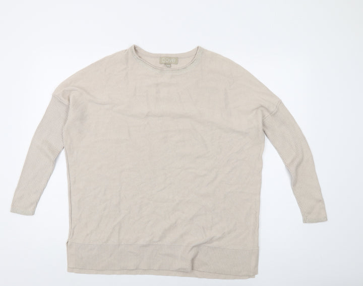 Cove Women's Beige Crew Neck Jumper, Size S, Cotton Cashmere
