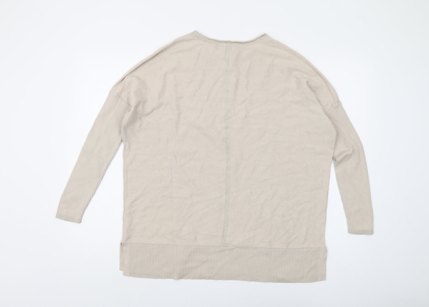 Cove Women's Beige Crew Neck Jumper, Size S, Cotton Cashmere