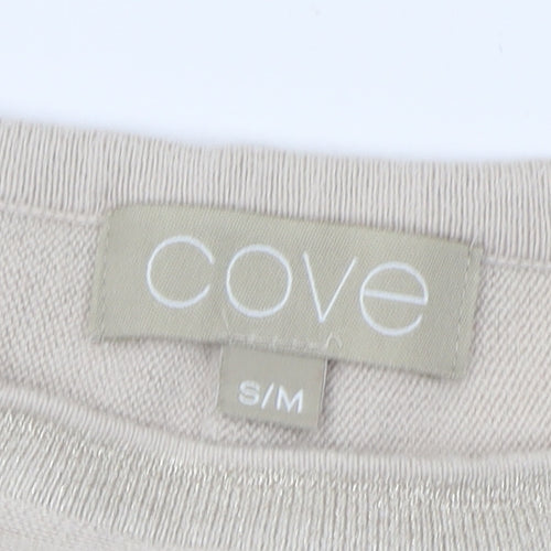 Cove Women's Beige Crew Neck Jumper, Size S, Cotton Cashmere
