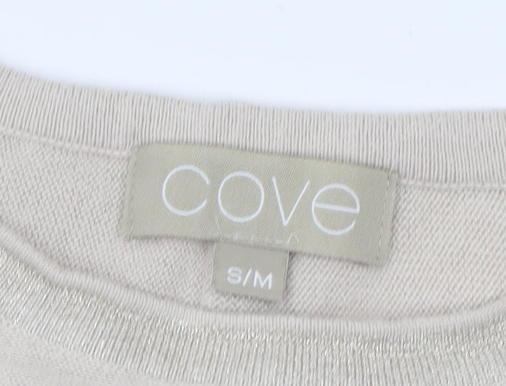 Cove Women's Beige Crew Neck Jumper, Size S, Cotton Cashmere