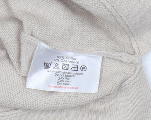 Cove Women's Beige Crew Neck Jumper, Size S, Cotton Cashmere