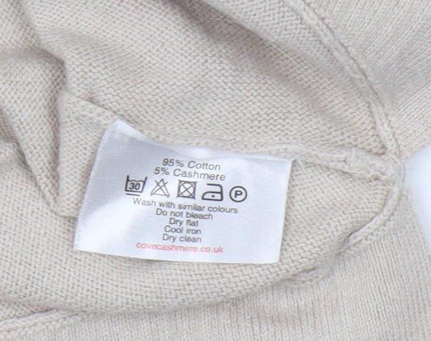 Cove Women's Beige Crew Neck Jumper, Size S, Cotton Cashmere