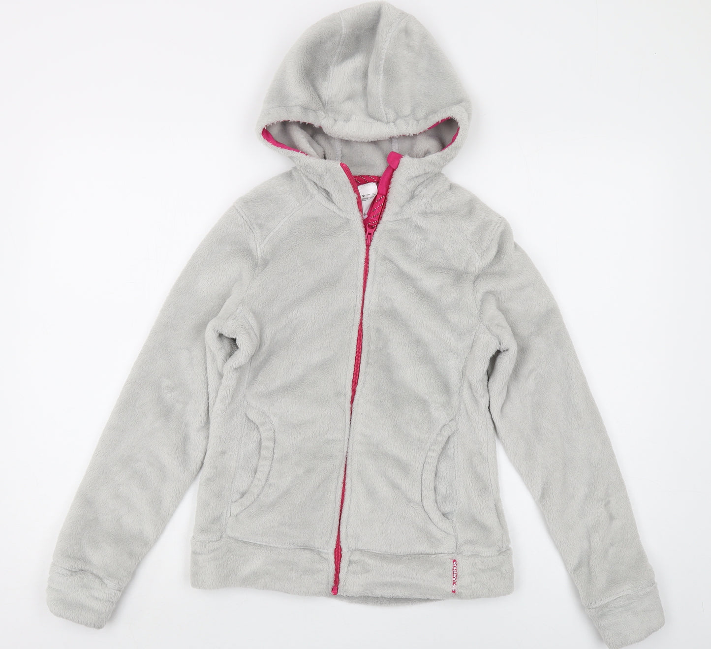 Decathlon Girls Grey Fleece Full Zip Hoodie 14 Years