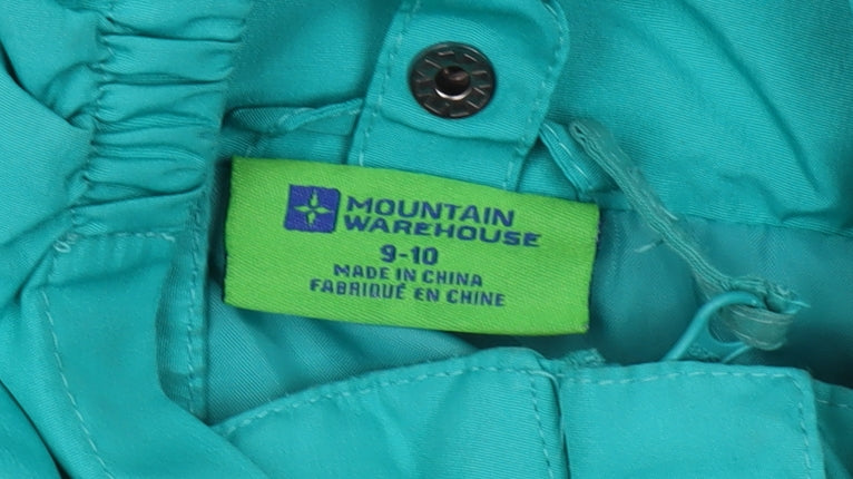 Mountain Warehouse Boys Blue Hooded Rain Coat 9-10Y Waterproof