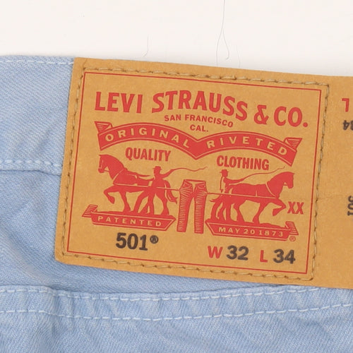 Levi's Men Blue Straight Jeans 501, 32W 34L