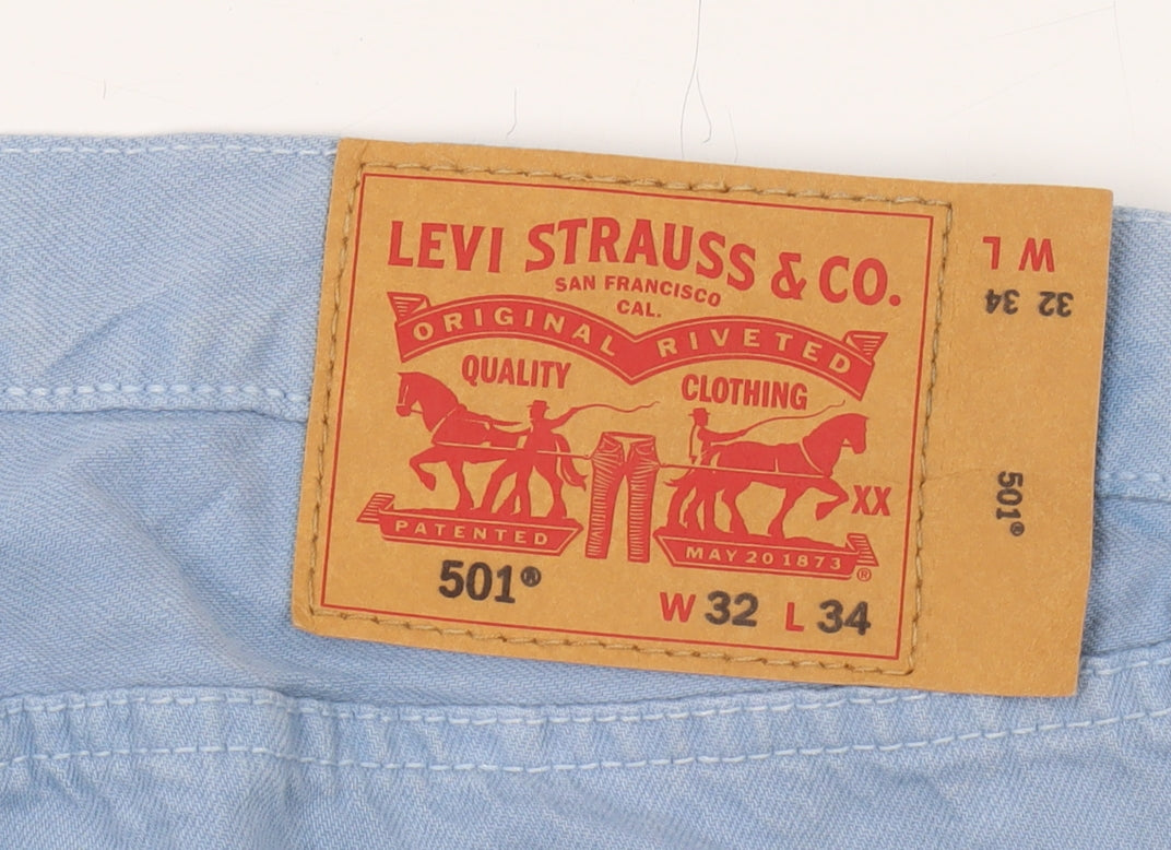 Levi's Men Blue Straight Jeans 501, 32W 34L