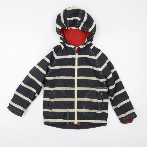 Mini Boden Boys Black Striped Puffer Jacket 4-5Y