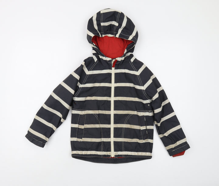 Mini Boden Boys Black Striped Puffer Jacket 4-5Y