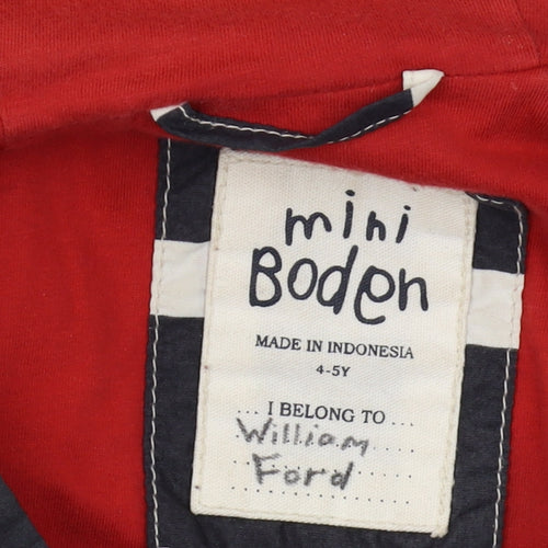 Mini Boden Boys Black Striped Puffer Jacket 4-5Y