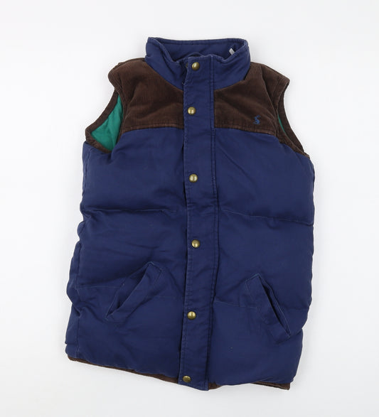 Joules Boys Blue Brown Bodywarmer 11-12Y Lined Corduroy Jacket