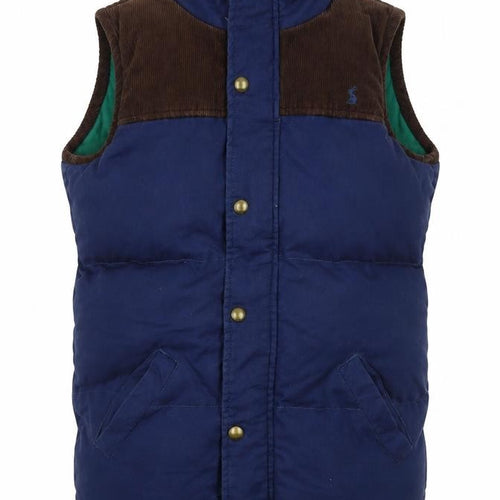 Joules Boys Blue Brown Bodywarmer 11-12Y Lined Corduroy Jacket