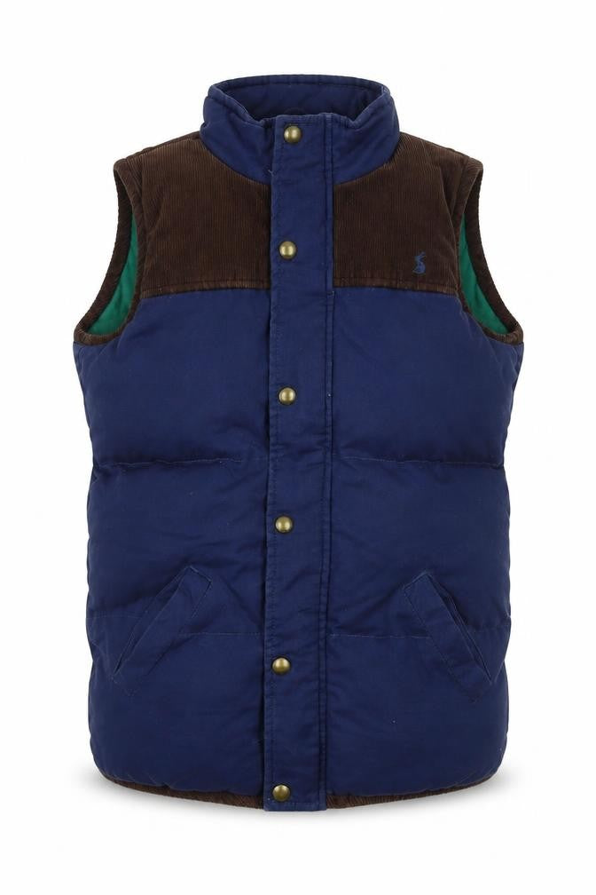 Joules Boys Blue Brown Bodywarmer 11-12Y Lined Corduroy Jacket
