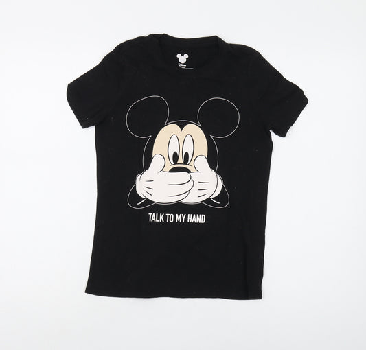 Disney Women's Black XS Graphic T-Shirt Casual Wear