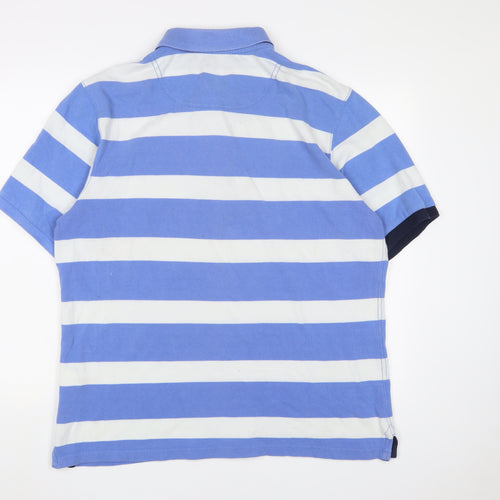 Joules Men's Blue Striped XL Polo Shirt Classic Fit