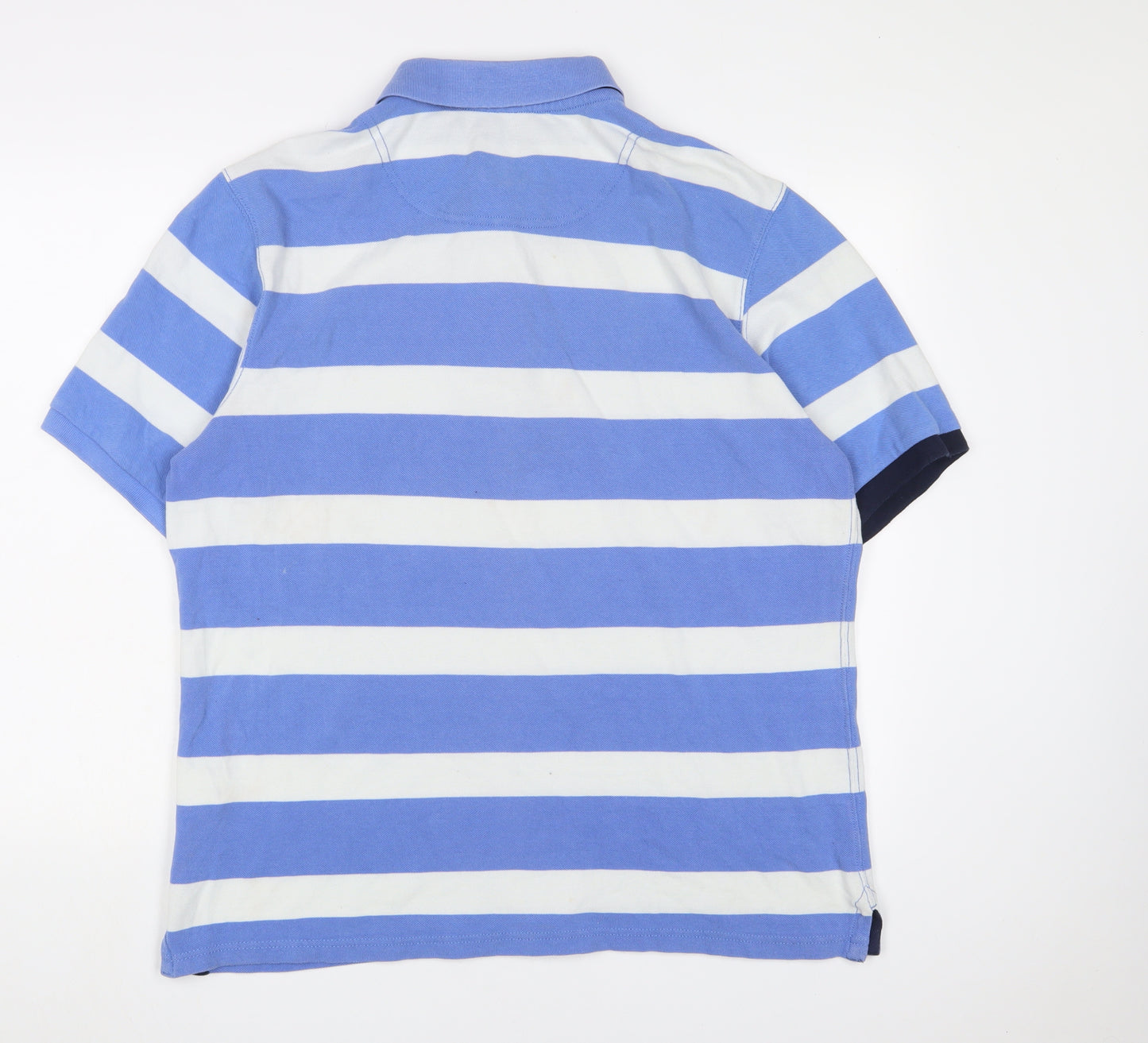 Joules Men's Blue Striped XL Polo Shirt Classic Fit